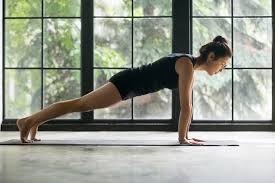 A Lady carrying out plank pose